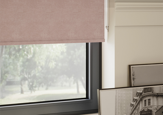 Flori Faux Suede (Blackout), Tickled Pink - Roller Blind - Image 5